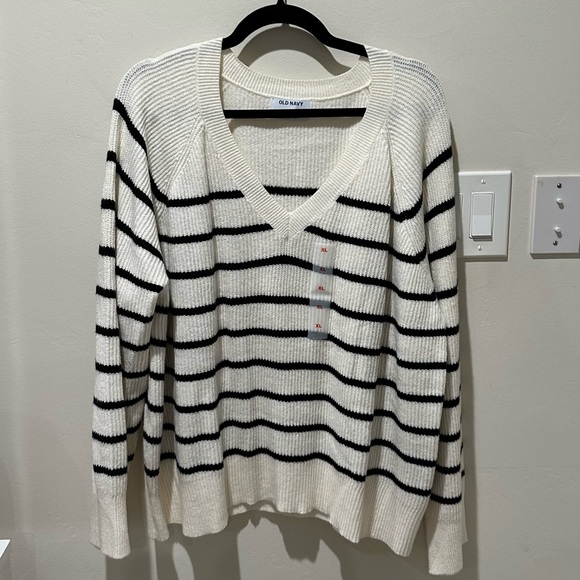 NWOT Old Navy V-Neck Shaker-Stitch Cocoon Sweater sz XL - Picture 4 of 6